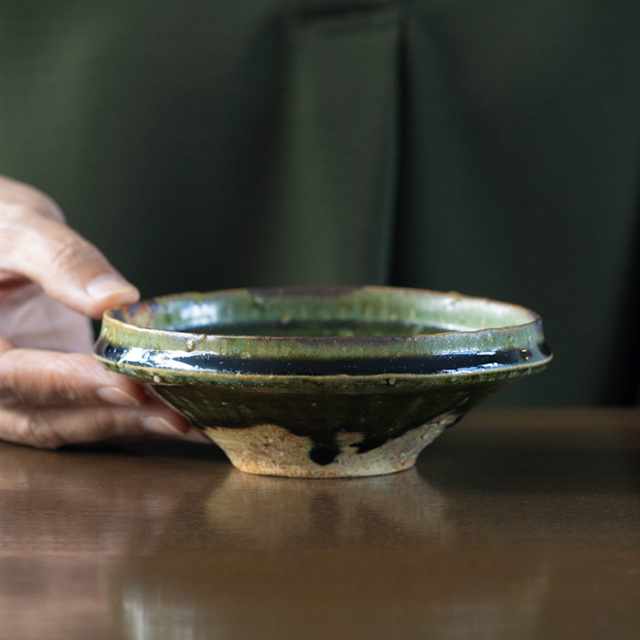 和食器　大和織部平鉢  作家「金本卓也」