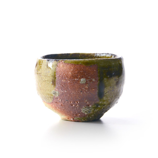 和食器　大和織部ぐい呑（共箱付A) 　作家「金本卓也」