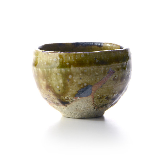 和食器 大和織部ぐい呑（共箱付C) 作家「金本卓也」