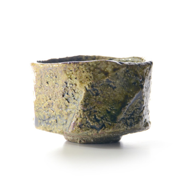 和食器　大和織部茶碗（共箱付A) 　作家「金本卓也」
