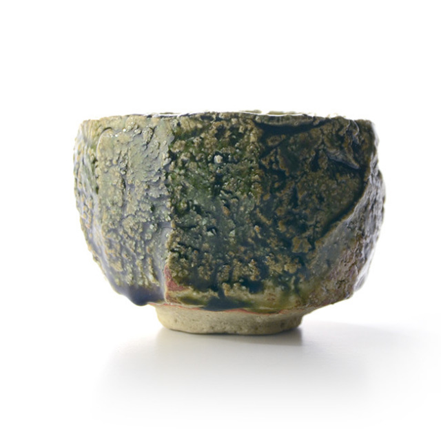 和食器　大和織部茶碗（共箱付B) 　作家「金本卓也」