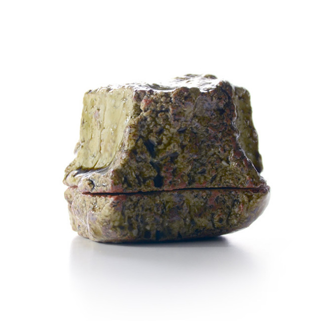 和食器　大和織部香合（共箱付D) 　作家「金本卓也」 