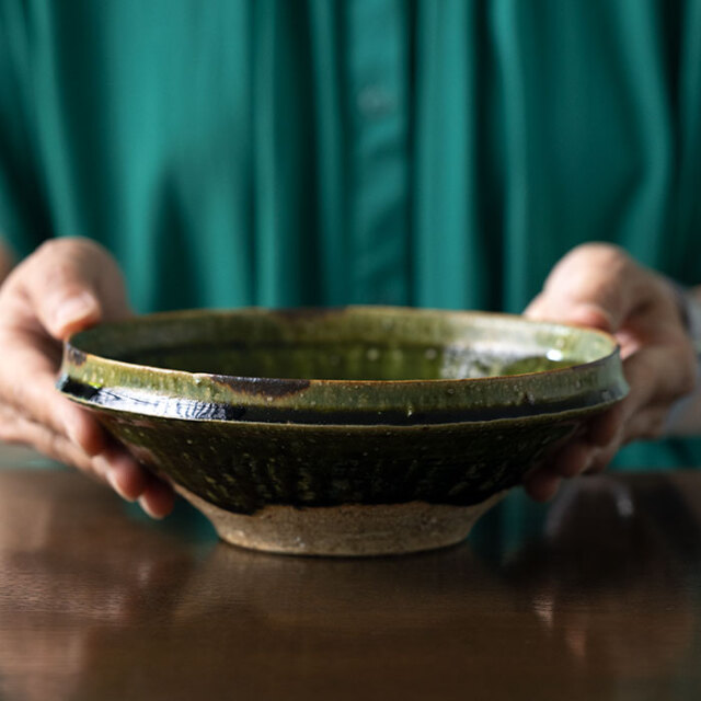 和食器　大和織部平鉢(M)　作家「金本卓也」