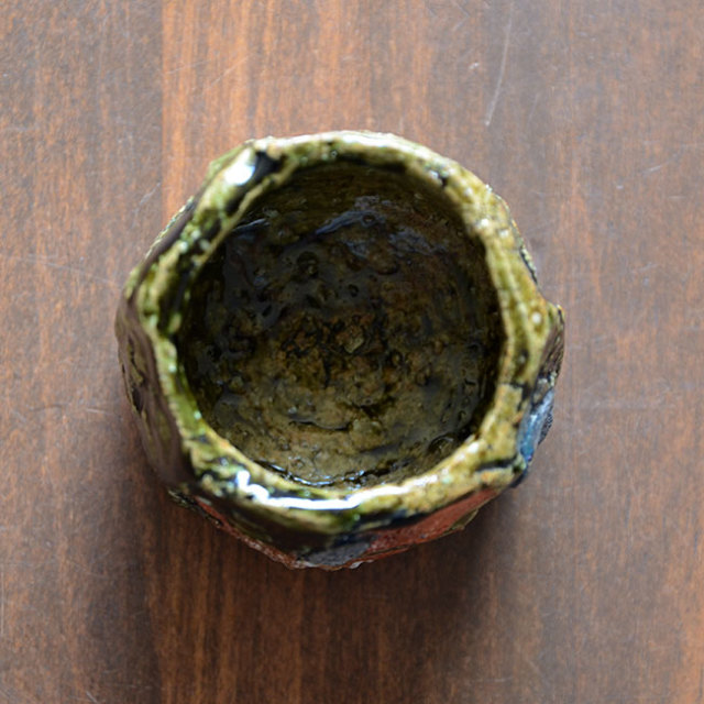 和食器　大和織部ぐい呑(TK-059) 　作家「金本卓也」