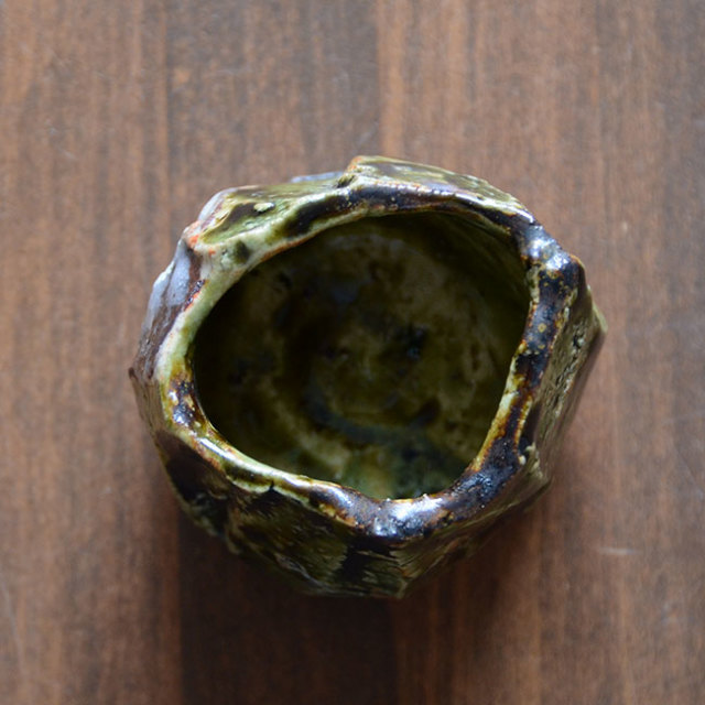 共箱付】 和食器 大和織部ぐい呑(TK-046) 作家「金本卓也」