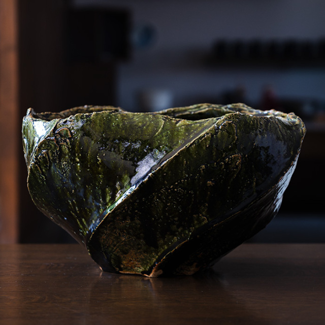 共箱付】大和織部鉢(TK-064) 作家「金本卓也」