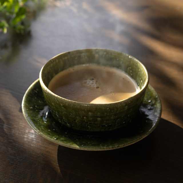 大和織部碗ソーサー（TK-076) 作家「金本卓也」