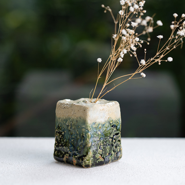 花入 | 大和織部花器（小）（TK-089) 作家「金本卓也」