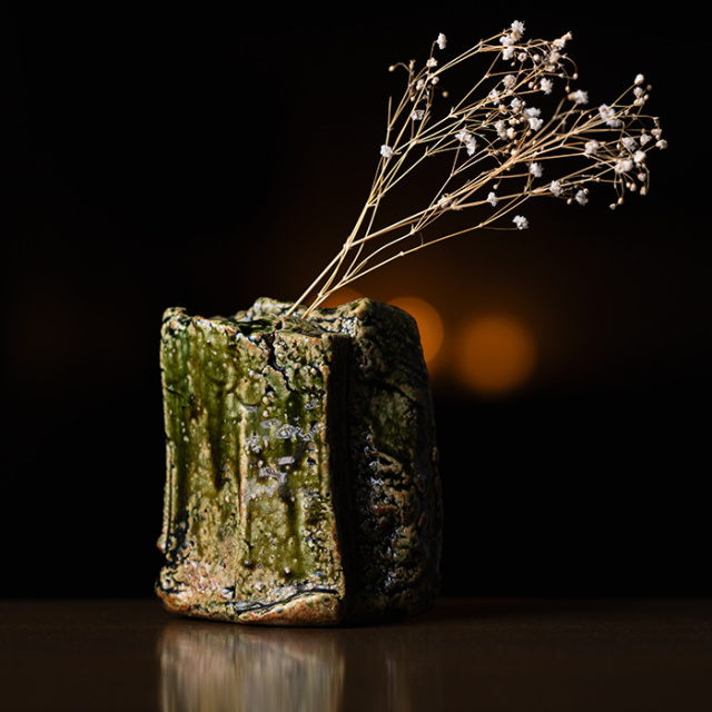 花入 | 大和織部花器（中）（TK-092) 作家「金本卓也」