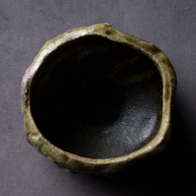 織部　抹茶茶碗