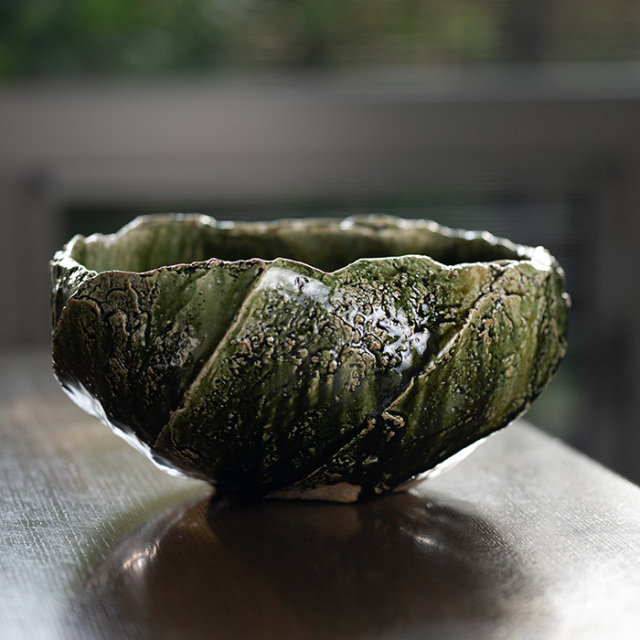 金本卓也、大鉢 花器 | 大和織部大鉢（TK-104) 作家「金本卓也」