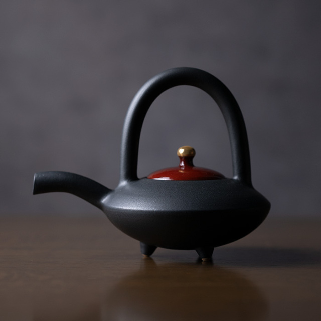 黒釉金彩酒器揃い 和食器 酒注 森野知子