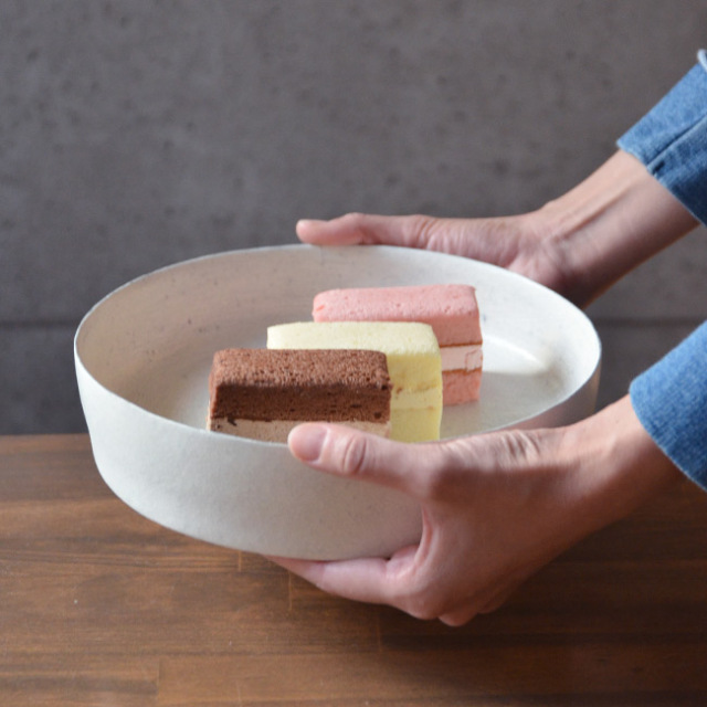 粉引筒鉢　　作家「横山拓也」