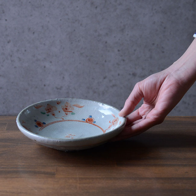 和食器 赤絵玉縁六寸深皿 作家「荒木義隆」
