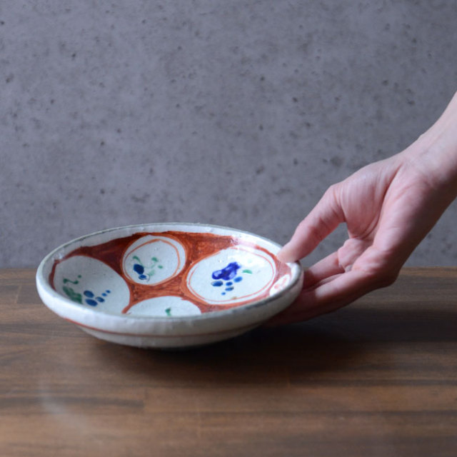 和食器 赤絵六寸皿 作家「荒木義隆」
