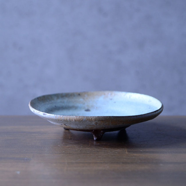 和食器 塩釉足付五寸皿 作家「荒木義隆」