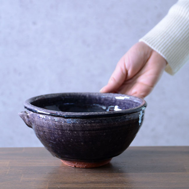 荒木義隆氏作 黒色陶器鉢(ワインクーラー)青点付き 荒木義隆氏作 黒色陶器鉢(ワインクーラー)青点付き - メルカリ