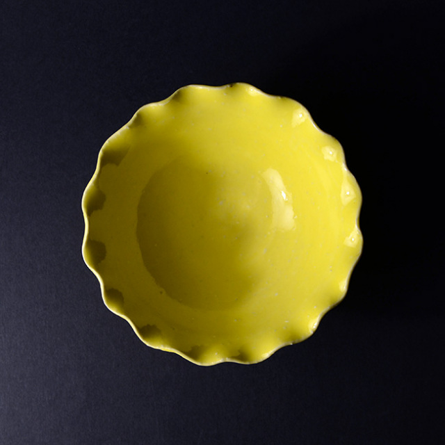 和食器 黄釉輪花小鉢 作家「荒木義隆」