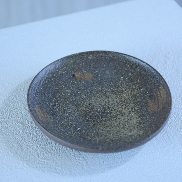 荒木義隆 焼き締め 銀彩水玉 高杯 5客 荒木義隆 焼き締め 銀