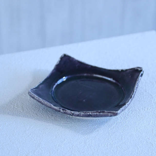 和食器 紫明釉角皿（小）作家「荒木義隆」