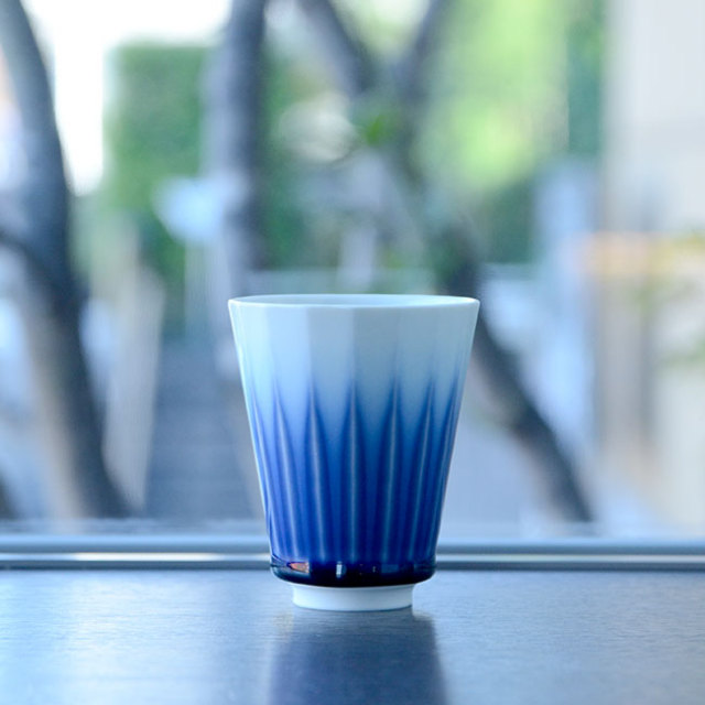 流彩磁湯呑 作家「永草陽平」 