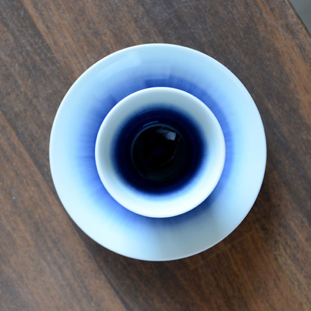 流彩磁茶器揃（YN-019） 作家「永草陽平」