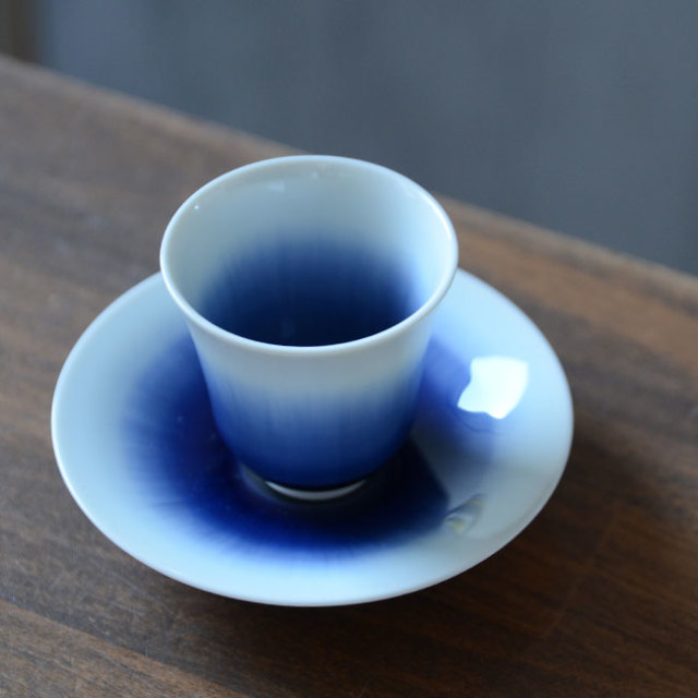 流彩磁茶器揃（YN-019） 作家「永草陽平」