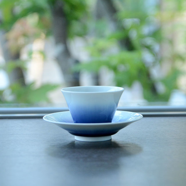 流彩磁茶器揃（YN-020） 作家「永草陽平」