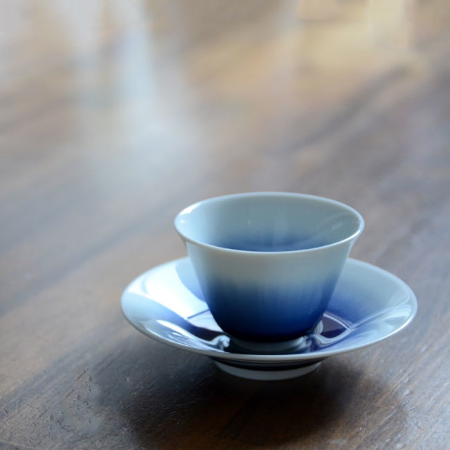 流彩磁茶器揃（YN-020） 作家「永草陽平」