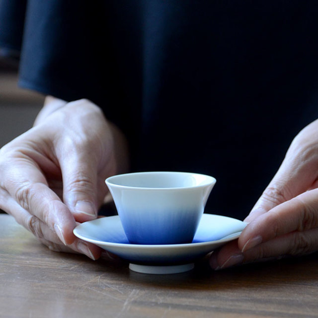流彩磁茶器揃（YN-020） 作家「永草陽平」