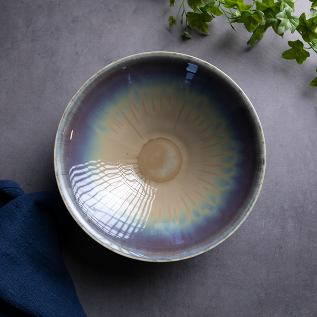 未使用品 創作陶芸 大鉢 太勢窯 日良中弥 焼き物 伝統工芸品 雅陶 No.124 黒薩摩 中鉢 国産 日本製 食器 皿 陶芸品 焼物 陶器 伝統