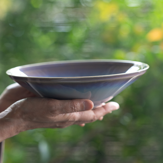 大鉢 | 窯変流彩鉢・白（YN-067） 作家「永草陽平」