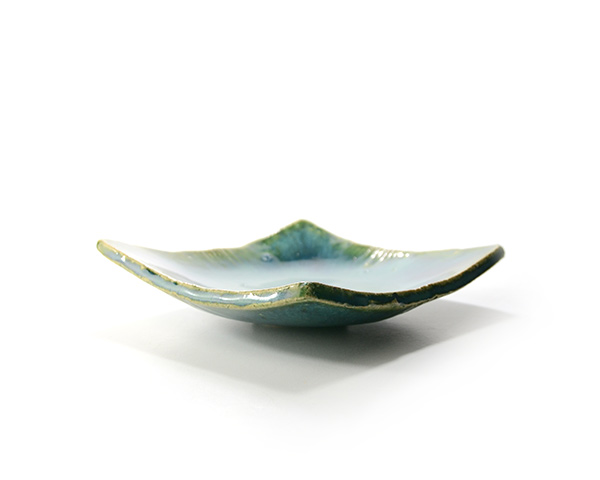 京織部四角皿　作家「瀬津義雄」