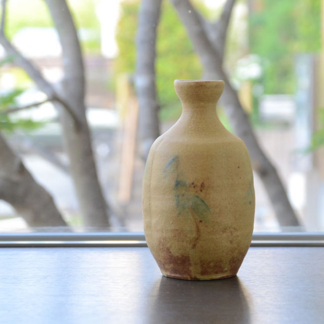 柚子手黄瀬戸徳利（共箱付A）　作家「瀬津義雄」