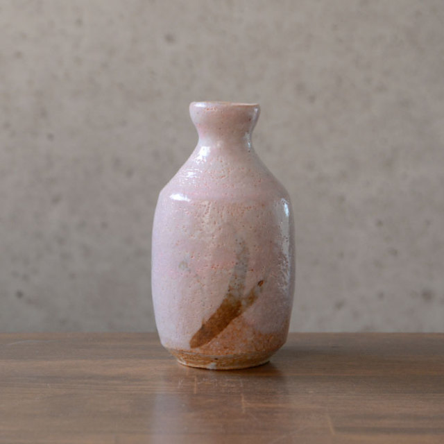 茜志野草文徳利（共箱付A）　作家「瀬津義雄」