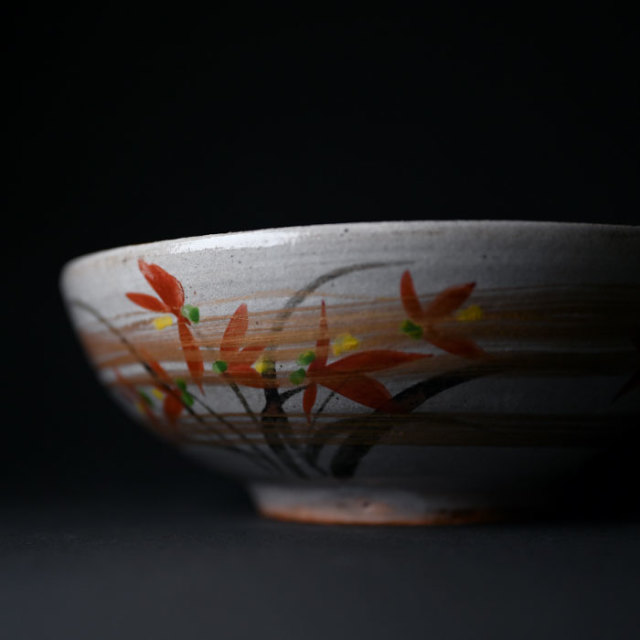 【共箱付】色絵金泥鉢（YS-1636）　 作家「瀬津義雄」
