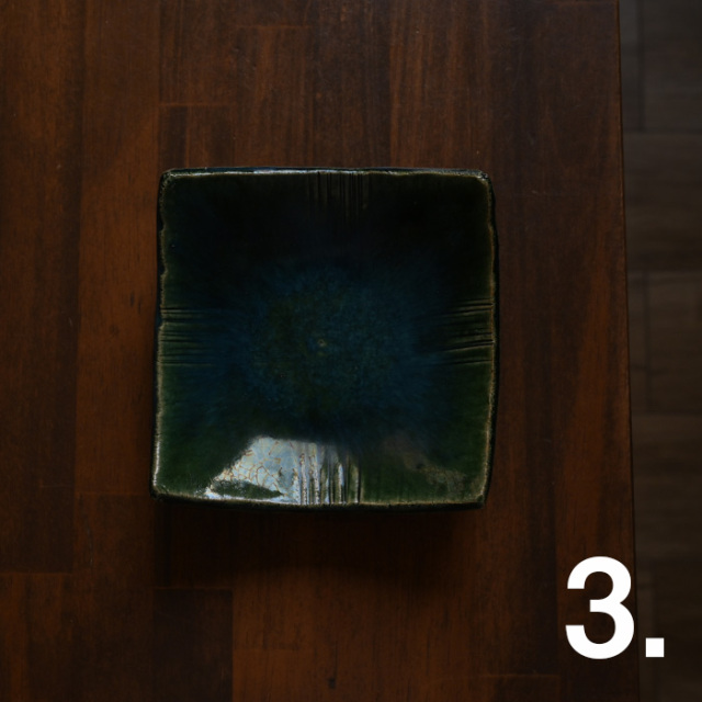 京織部四角皿 (YS-212) 作家「瀬津義雄」