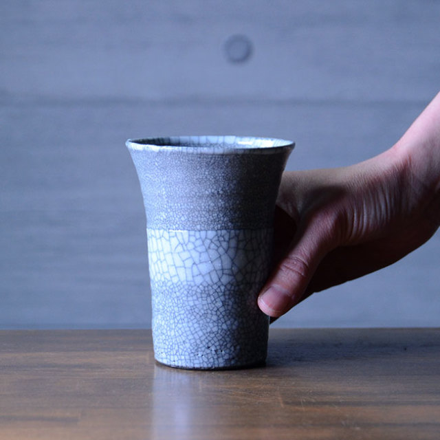 和食器　貫入釉掛分フリーカップ（YT-045）　作家「多屋嘉郎」
