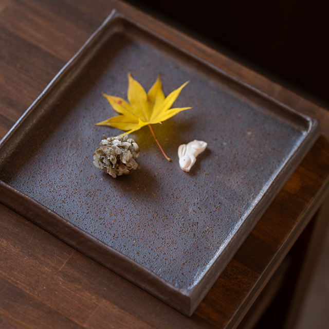 焼締皿　陶芸家