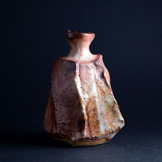 志野鎬徳利（共箱付A）　作家「新学」