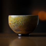 片岡六兵衛　染付　朝顔　抹茶碗　茶碗　ガラス茶碗　ガラス　ボウル　作家　茶道具 片岡六兵衛 染付 朝顔 抹茶碗 茶碗 ガラス茶碗 ガラス ボウル
