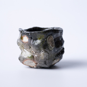 【抹茶碗】新学　伊賀焼　鎬茶碗　共箱　R1273 ma243f.jpg
