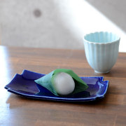 和食器　瑠璃釉十字小皿　作家「佐々木好正」 
