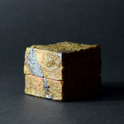 和食器　大和織部香合（共箱付B) 　作家「金本卓也」