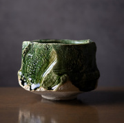 織部　抹茶茶碗