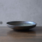 灰釉焼締 角皿 五枚 和食器 荒木義隆 木箱付 美品(メ1381) 陶芸家 荒木義隆さんの和食器