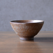 和食器　焼締くし目ごはん茶碗　作家「多屋嘉郎」