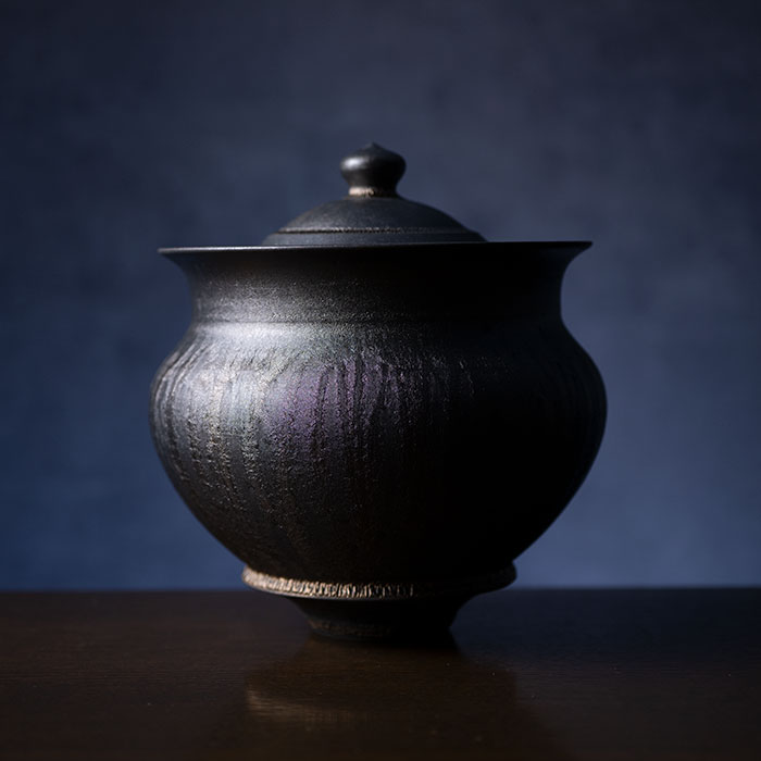 黒色陶器 茶碗 陶芸　芸術　新品　茶碗　美術　食器　キッチン　ご飯 黒墨 飯碗 – kuros.style