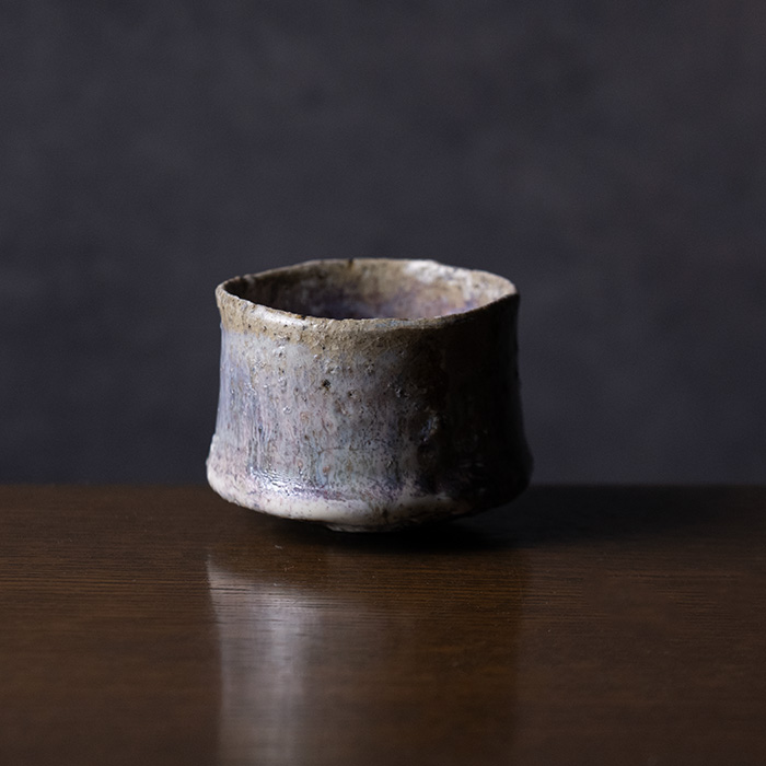 共箱付 | 蛇式織部旅茶碗 (MS-025) 作家 「清水万佐年」