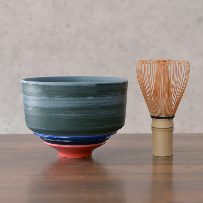 彩泥四重茶碗「CUSTOM”緑""」（共箱付） 　作家「田中雅文」 